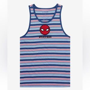 Unisex‎ Marvel Spider-Man Logo Striped Tank Top Boxlunch Exclusive MCU Disney